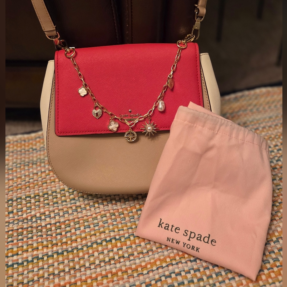 Kate Spade Cameron Street Byrdie Colorblock Crossbody Bag w/Dustbag & Charm